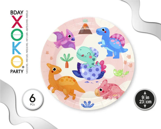 PLATO 23CM BABY DINO 6PC - yupiparty