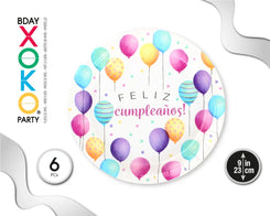 PLATO 23CM GLOBOS 6PC - yupiparty