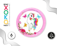 PLATO 18CM MAGIC UNICORN 6PC - yupiparty