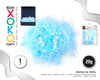 VIRUTAS PAPEL RELLENO AZUL CON POMPONES - yupiparty