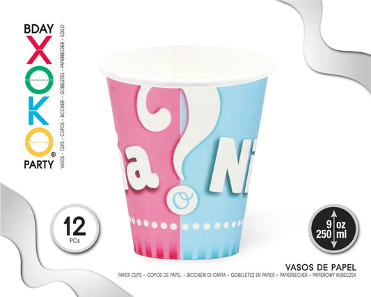 Vasos Baby Shower 250ml Pack 12 - Vajilla Desechable Premium - yupiparty