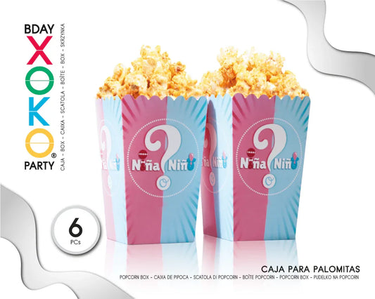 Cajas Palomitas Baby Shower Pack 6 - Candy Bar y Snacks - yupiparty