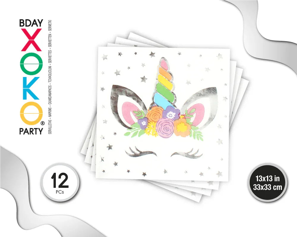 SERVILLETA UNICORN IRIS 12PC - yupiparty