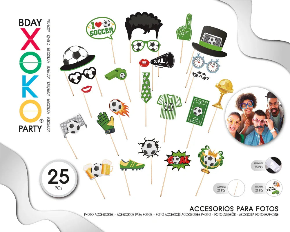SET PHOTOCALL FUTBOL 25PC - yupiparty