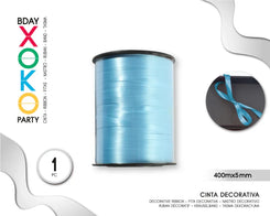 CINTA DECORATIVA GLOBOS 400M*5MM AZUL CL - yupiparty