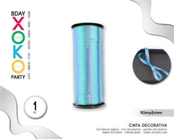CINTA DECORATIVA GLOBOS 90M*5MM HOLO CEL - yupiparty