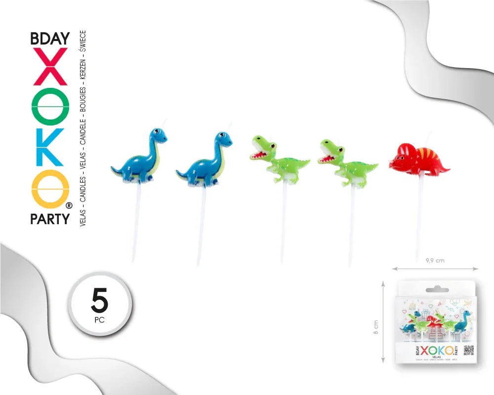 VELA 5PC DINOSAURIO - yupiparty