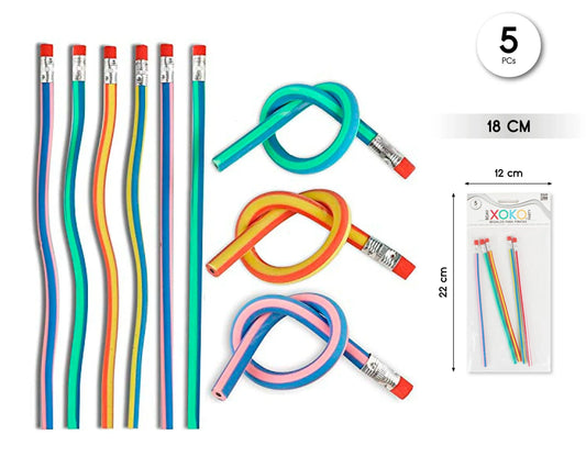 PACK PINATA LAPICES FLEX 5PC - yupiparty