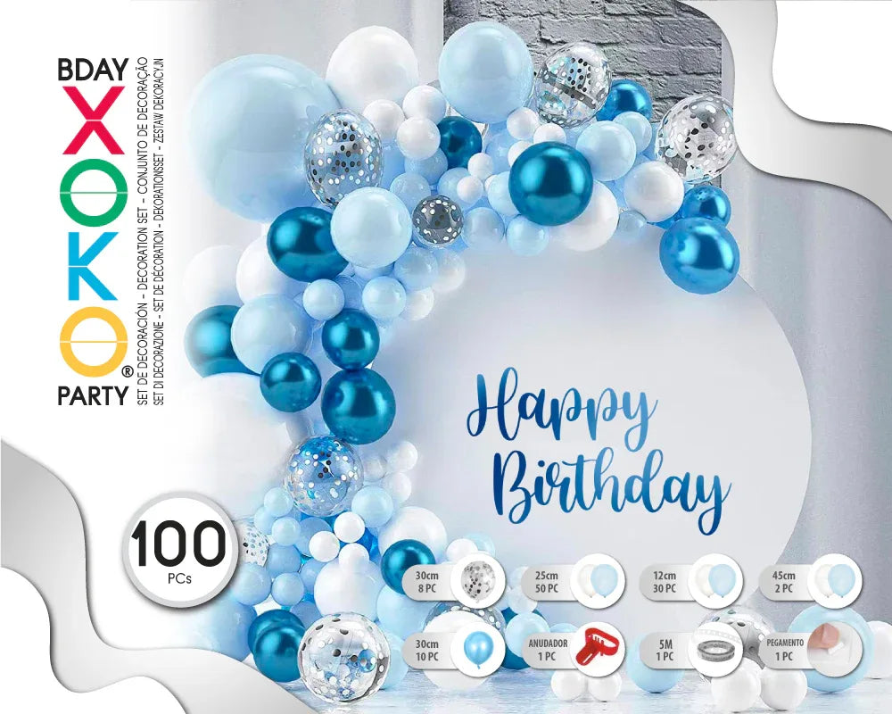 SET BLUE 100PC - yupiparty