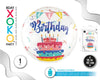 GLOBO BURBUJA 18''/45CM BDAY TARTA - yupiparty