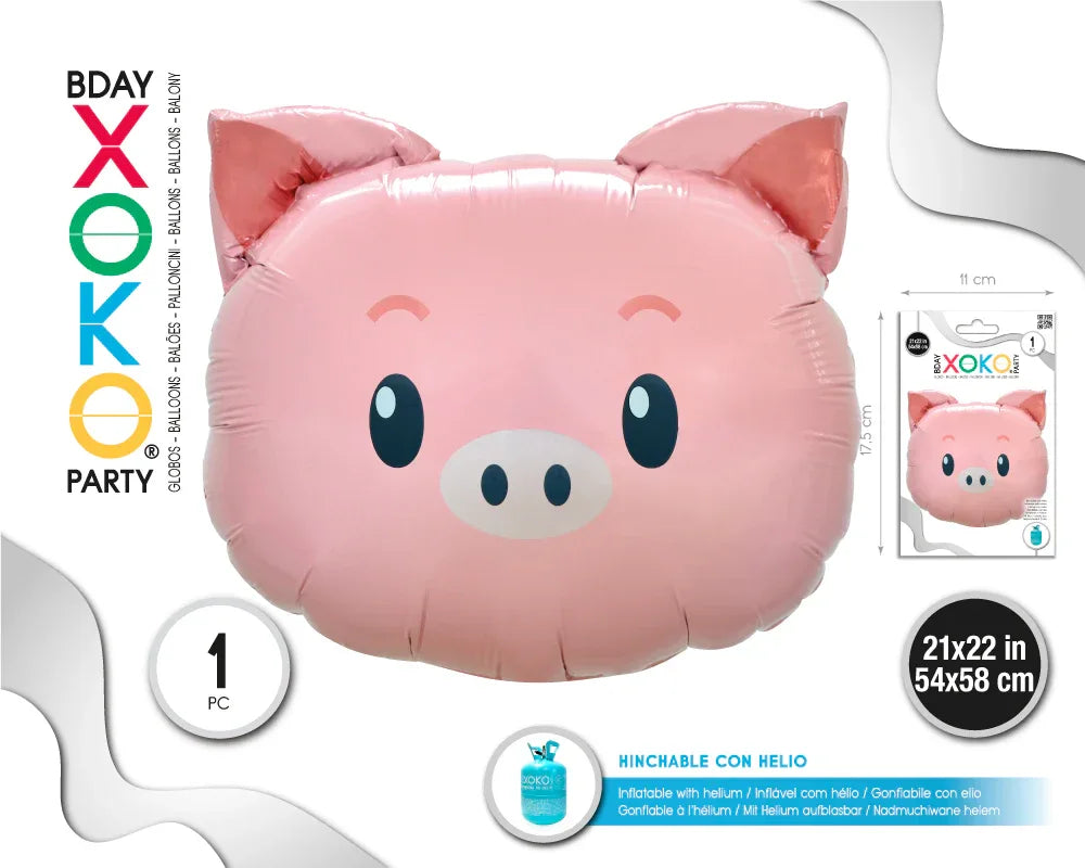 GLOBO FOIL CERDO 54*58CM - yupiparty