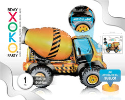 GLOBO FOIL 3D CAMIÓN CONSTRUCCIÓN 64*3 - yupiparty