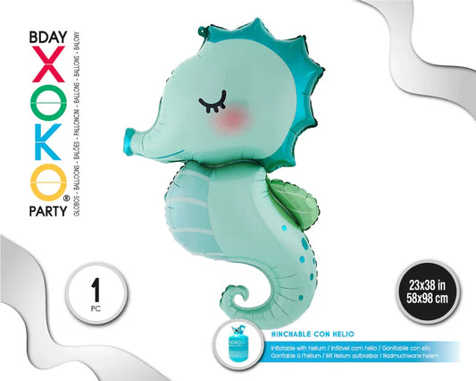 GLOBO FOIL CABALLITO DE MAR 58*98CM - yupiparty