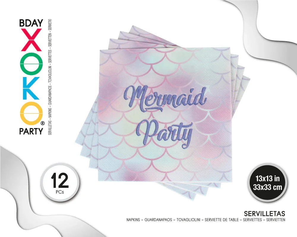 SERVILLETA MERMAID 12PC - yupiparty