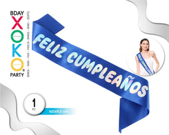 BANDA FELIZ CUMPLEAÑOS LASER AZUL - yupiparty