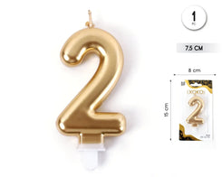 VELA 7.5CM ORO METALIZADO 2 - yupiparty