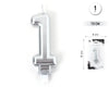VELA 7.5CM PLATA METALIZADO 1 - yupiparty