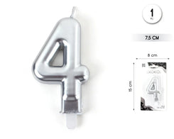 VELA 7.5CM PLATA METALIZADO 4 - yupiparty