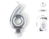 VELA 7.5CM PLATA METALIZADO 6 - yupiparty