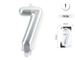 VELA 7.5CM PLATA METALIZADO 7 - yupiparty