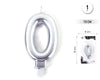 VELA 7.5CM PLATA METALIZADO 0 - yupiparty