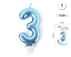 VELA 7.5CM AZUL METALIZADO 3 - yupiparty