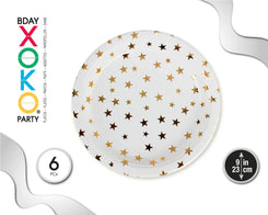 PLATO 23CM ESTRELLA FOIL 6UDS - yupiparty