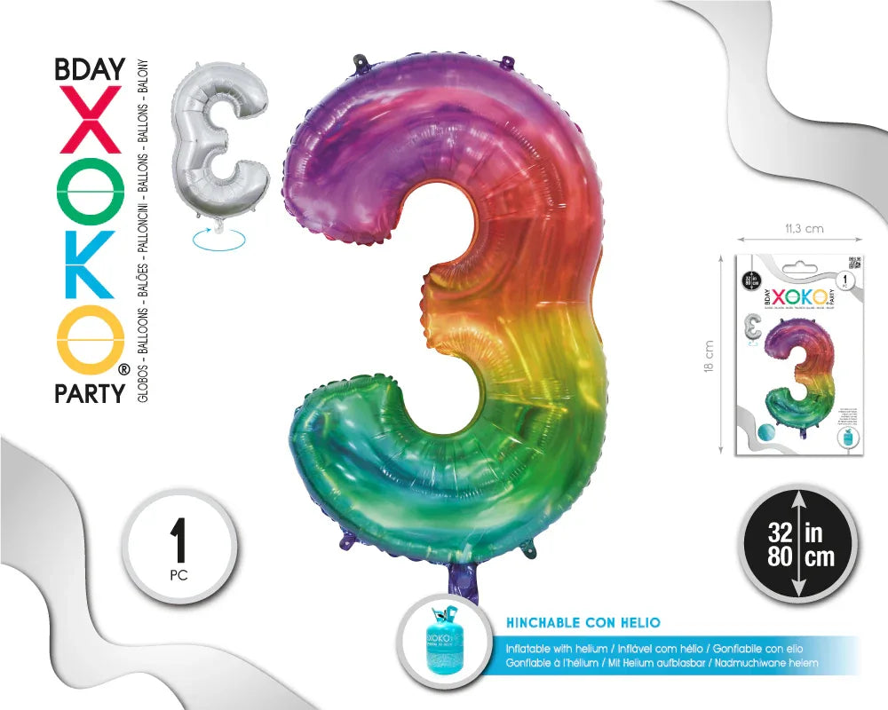 GLOBO FOIL 32/80CM JELLY 3 - yupiparty
