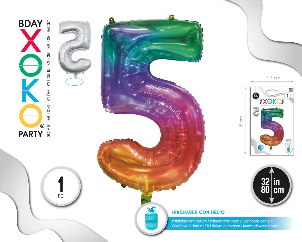 GLOBO FOIL 32/80CM JELLY 5 - yupiparty