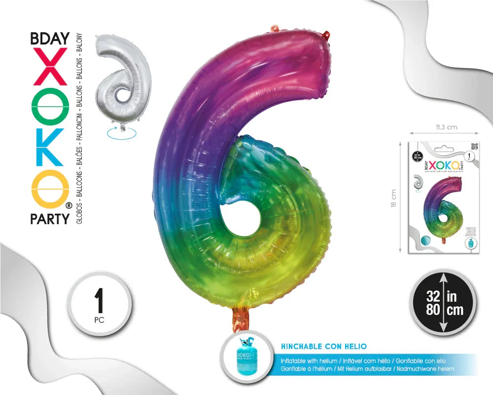 GLOBO FOIL 32/80CM JELLY 6 - yupiparty