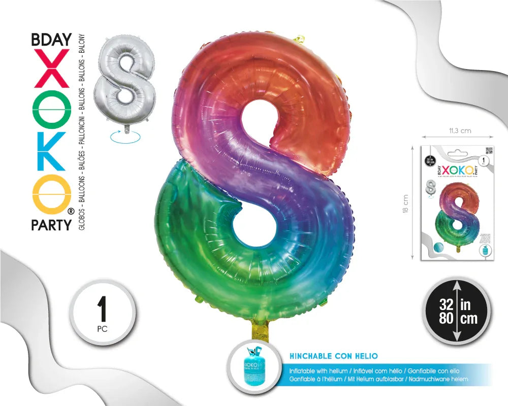 GLOBO FOIL 32/80CM JELLY 8 - yupiparty