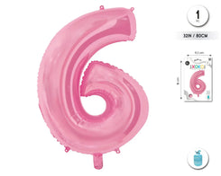 GLOBO FOIL 32/80CM ROSA BABY 6 - yupiparty