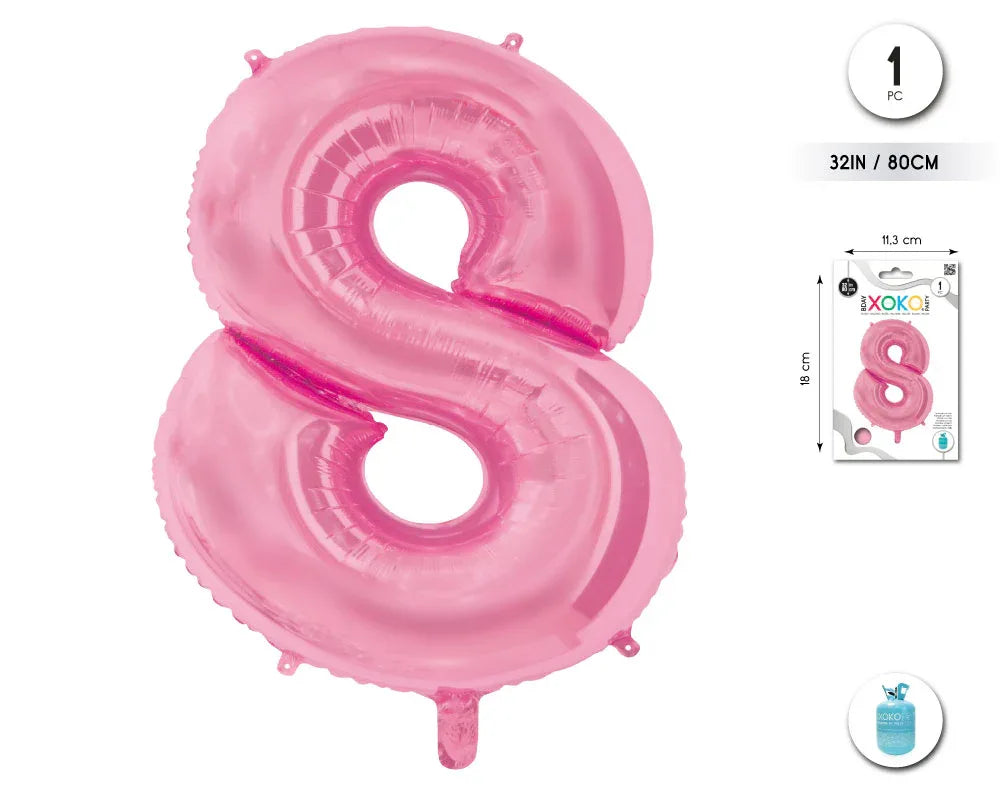 GLOBO FOIL 32/80CM ROSA BABY 8 - yupiparty