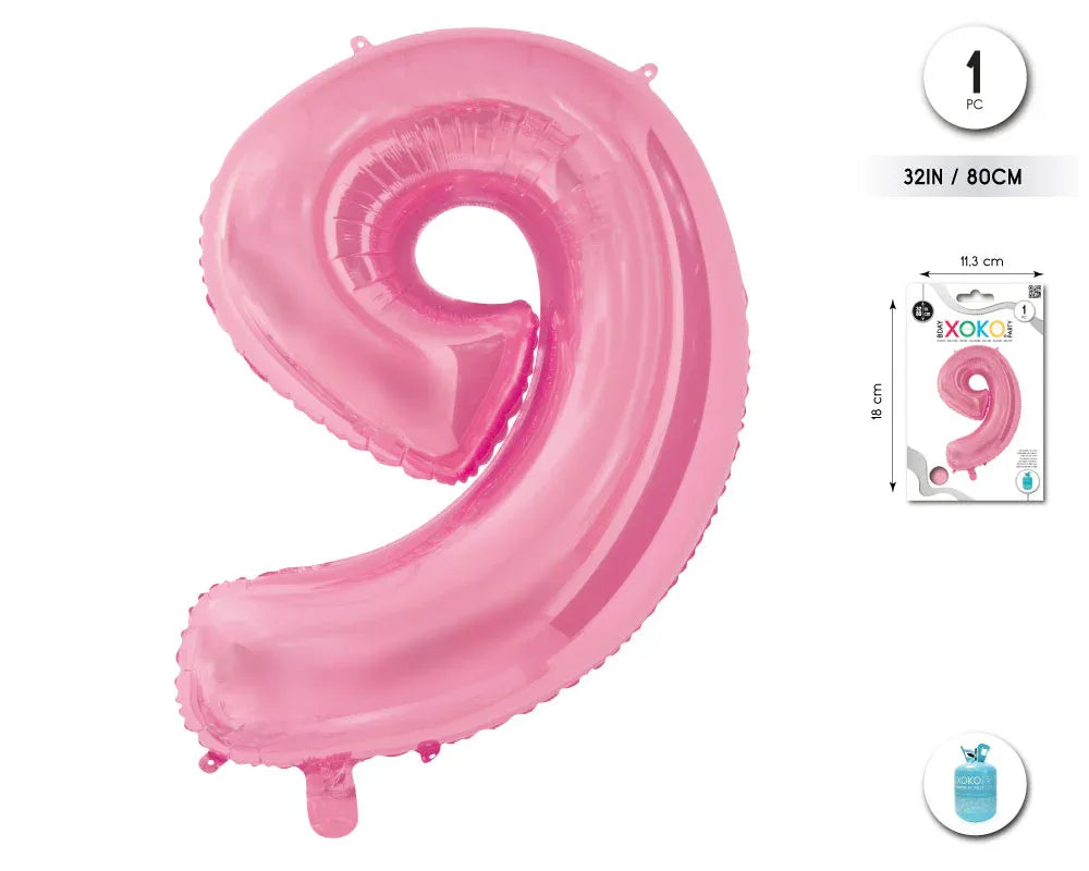 GLOBO FOIL 32/80CM ROSA BABY 9 - yupiparty