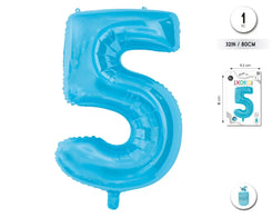 GLOBO FOIL 32/80CM AZUL BABY 5 - yupiparty