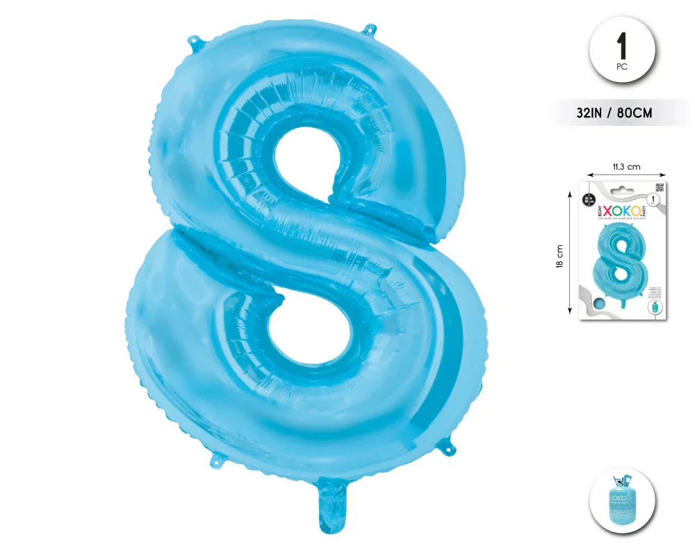 GLOBO FOIL 32/80CM AZUL BABY 8 - yupiparty