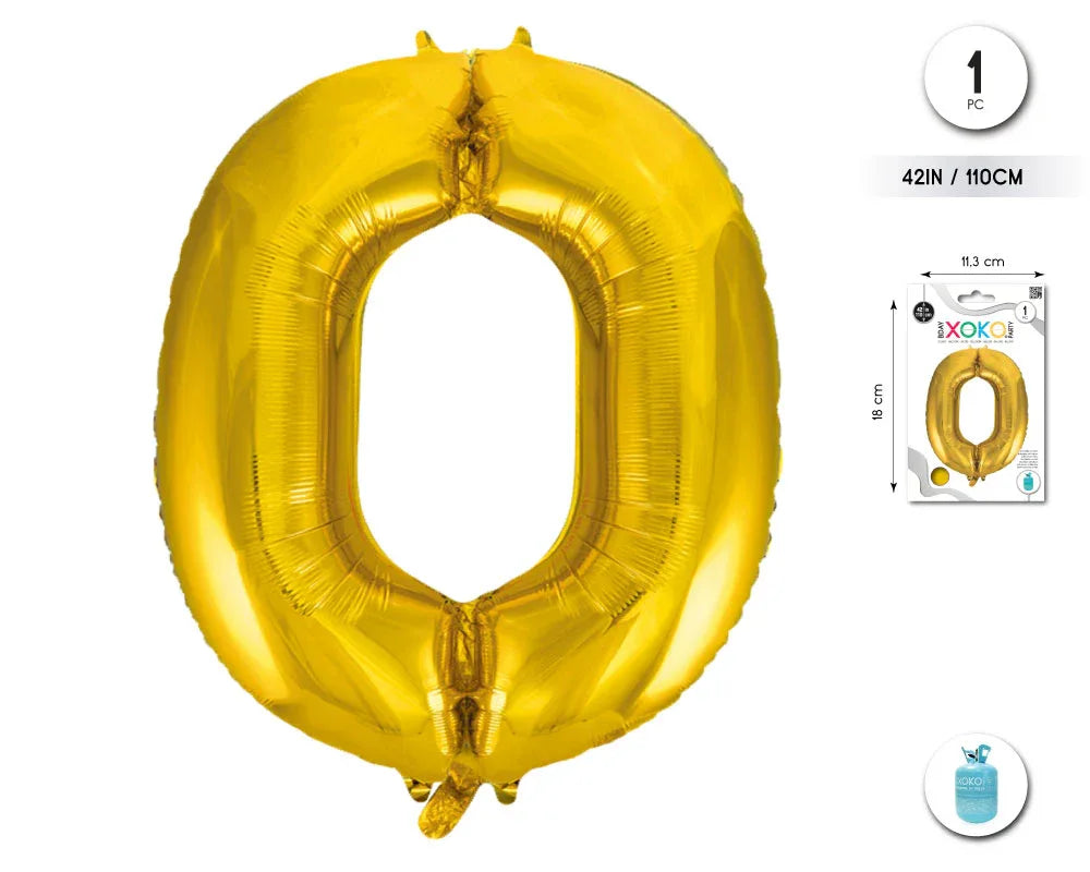 GLOBO FOIL 42/110CM ORO 0 - yupiparty