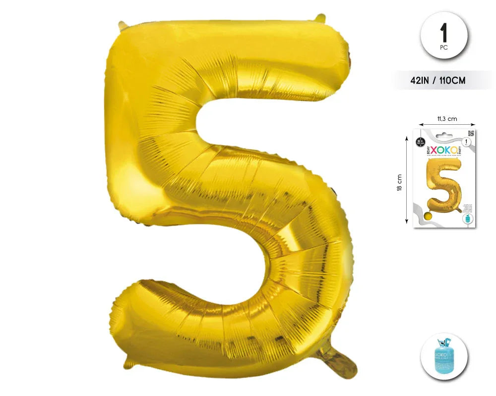 GLOBO FOIL 42/110CM ORO 5 - yupiparty