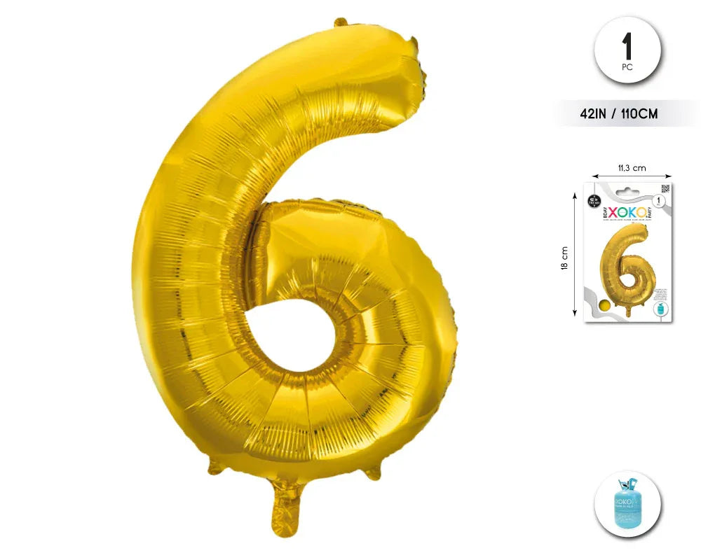 GLOBO FOIL 42/110CM ORO 6 - yupiparty