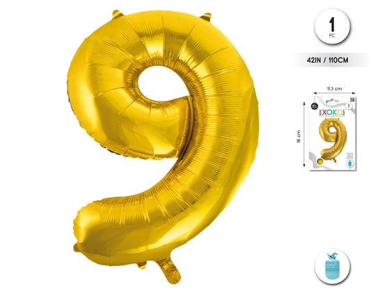 GLOBO FOIL 42/110CM ORO 9 - yupiparty