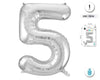 GLOBO FOIL 42/110CM PLATA 5 - yupiparty