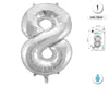 GLOBO FOIL 42/110CM PLATA 8 - yupiparty