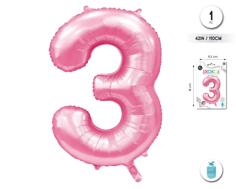 GLOBO FOIL 42/110CM ROSA BABY 3 - yupiparty