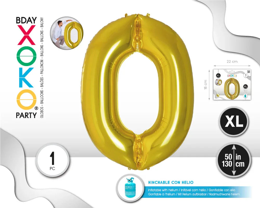 GLOBO FOIL 50/130CM ORO 0 - yupiparty