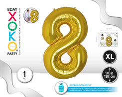 GLOBO FOIL 50/130CM ORO 8 - yupiparty