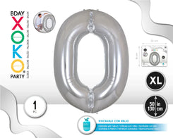 GLOBO FOIL 50/130CM PLATA 0 - yupiparty
