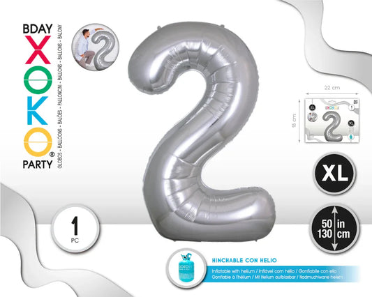 GLOBO FOIL 50/130CM PLATA 2 - yupiparty