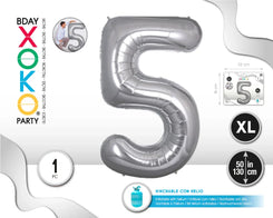 GLOBO FOIL 50/130CM PLATA 5 - yupiparty