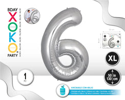 GLOBO FOIL 50/130CM PLATA 6 - yupiparty