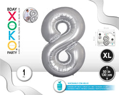 GLOBO FOIL 50/130CM PLATA 8 - yupiparty